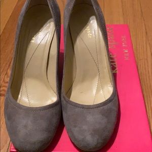 Kate spade dark grey marli too wedge pumps.